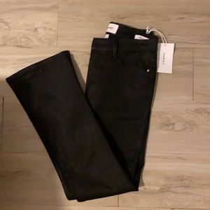 NWT FRAME Le Crop Mini Boot Coated Jeans